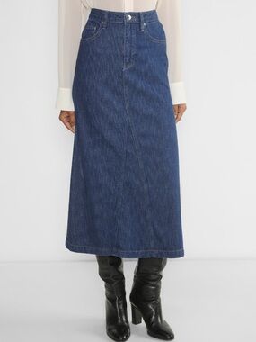 Aritzia Wilfred Limelight Maxi Denim Skirt in size 6 NWT